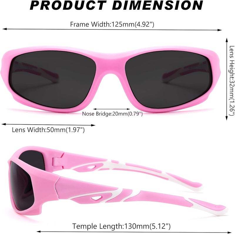 GLARDEFE Kids Youth Baseball Sunglasses – Unbreakable Flexible Polarized Sports Sunglasses with Strap for Boys Girls Age 4-12 - Image 5